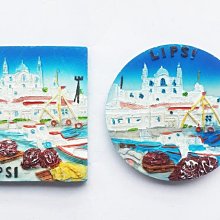 地中海希臘地標帆船風車創意旅游紀念彩繪裝飾藝術品 磁性冰箱貼 歷史價格詳細信息