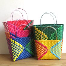 手提菜籃子編織購物籃塑料藤編手工收納水果采摘筐買菜道具野餐籃*爆款 歷史價格詳細信息