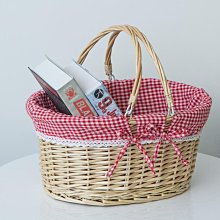 購物籃子手提外出買菜籃編織水果藤籃家用草編收納筐盒日系野餐籃*爆款 歷史價格詳細信息