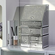 德國品收納盒桌面防塵新款高級感大容量護膚品玻璃置物架beby店鋪，免費開收據 價格比較,價格查詢,歷史價格詳細信息
