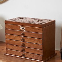 木質化妝品收納盒首飾一體化妝盒防塵桌面格子式帶鏡子 歷史價格詳細信息