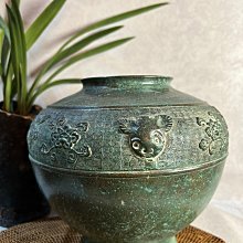 回流古董銅器 明代 少見 精品 獸紋 如意雲腳 銅鐘 文房 包老到代 歷史價格詳細信息