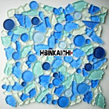 【鑫鎧棋磁磚精品】30*30 圓圓形瓷質淺藍色亮面馬賽克 地壁磚時尚特殊風 9色 130/才 歷史價格詳細信息