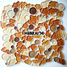 【鑫鎧棋磁磚精品】30*30 圓圓形瓷質淺藍色亮面馬賽克 地壁磚時尚特殊風 9色 130/才 歷史價格詳細信息