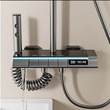 白色花灑套裝恆溫數顯氛圍燈按鍵大置物貼牆方杆全銅增壓淋浴花灑 歷史價格詳細信息