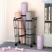 瑜伽墊收納架健身房運動器材整理工具鐵藝帶輪髒衣籃夾縫置物筐架 歷史價格詳細信息