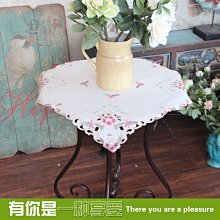 “正品”甩賣 外貿出口原單法式闐園棉麻布刺繡方桌布 茶幾布 床頭柜蓋巾 歷史價格詳細信息