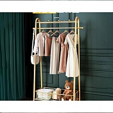 衣架臥室內落地掛衣架客廳家用髒衣簍收納架子金色陽臺移動衣帽架 歷史價格詳細信息