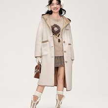 樂町毛毛小香風短外套女圓領秋冬新款甜美愛心紐扣毛呢外套-我們這一家 歷史價格詳細信息
