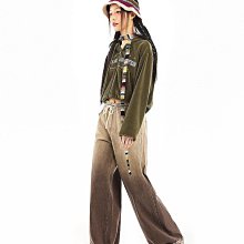 樂町復古休閑工裝口袋水洗牛仔外套2024早春新款落肩寬松夾克上衣-我們這一家 歷史價格詳細信息