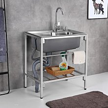 新款廚房 水槽不銹鋼簡易帶支架單槽洗碗池水盆落地支架操作臺面超夯 新品 精品 歷史價格詳細信息