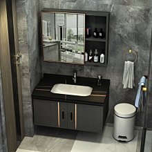 新款巖板太空鋁浴室柜組合陶瓷一體洗手盆柜組合洗臉盆小戶型超夯 新品 精品 歷史價格詳細信息