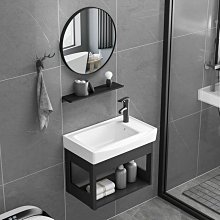 新款.掛墻式洗手盆柜組合小戶型陶瓷一體洗漱臺現代衛生間陽臺洗手盆超夯 新品 精品 歷史價格詳細信息