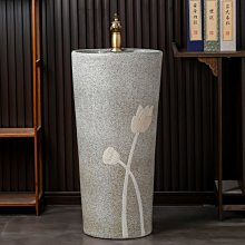 落地式洗手臺盆一體立柱式洗臉室外水池陶瓷陽臺庭院戶外家用面盆滿減 促銷 夏季 歷史價格詳細信息