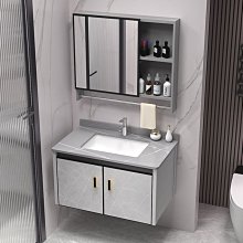 新款浴室柜組合掛墻式巖板洗臉盆不銹鋼洗漱臺套裝衛浴柜感應鏡柜超夯 新品 精品 歷史價格詳細信息