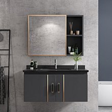 新款巖板太空鋁浴室柜組合陶瓷一體洗手盆柜組合洗臉盆小戶型超夯 新品 精品 歷史價格詳細信息