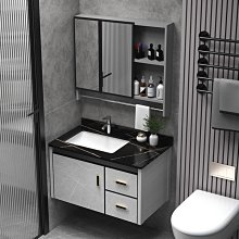 新款浴室柜組合掛墻式巖板洗臉盆不銹鋼洗漱臺套裝衛浴柜感應鏡柜超夯 新品 精品 歷史價格詳細信息