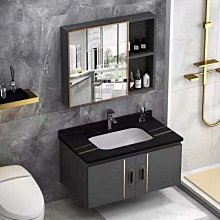 新款浴室柜組合掛墻式巖板洗臉盆不銹鋼洗漱臺套裝衛浴柜感應鏡柜超夯 新品 精品 歷史價格詳細信息