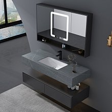 新款浴室柜組合掛墻式巖板洗臉盆不銹鋼洗漱臺套裝衛浴柜感應鏡柜超夯 新品 精品 歷史價格詳細信息