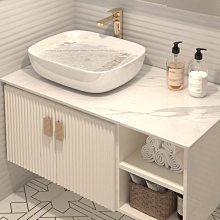 新款輕奢浴室柜組合衛生間巖板一體簡約洗臉洗手盆池衛浴柜洗漱臺超夯 新品 精品 歷史價格詳細信息