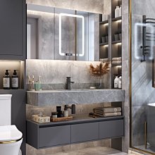 新款輕奢浴室柜組合衛生間巖板一體簡約洗臉洗手盆池衛浴柜洗漱臺超夯 新品 精品 歷史價格詳細信息