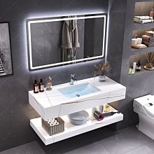 新款輕奢浴室柜組合衛生間巖板一體簡約洗臉洗手盆池衛浴柜洗漱臺超夯 新品 精品 歷史價格詳細信息