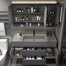 新款輕奢浴室柜組合衛生間巖板一體簡約洗臉洗手盆池衛浴柜洗漱臺超夯 新品 精品 歷史價格詳細信息