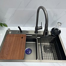 新款廚房304不銹鋼洗菜盆水槽黑色加厚納米洗碗盆洗菜池手工單雙槽超夯 新品 精品 歷史價格詳細信息