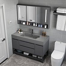 新款衛生間洗臉盆柜組合家用巖板一體洗手盆小戶型洗漱臺太空鋁浴室柜超夯 新品 精品 歷史價格詳細信息