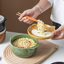 熱銷 卡通陶瓷手柄碗家用泡面碗一人食高顏值碗具可愛湯碗網紅帶把手碗- 歷史價格詳細信息