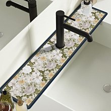 洗手臺吸水 吸水墊 水龍頭廚房洗手檯硅藻泥吸水墊窄速乾耐髒防水墊 衛生間浴室檯面墊 歷史價格詳細信息