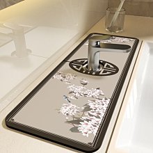洗手臺吸水 吸水墊 水龍頭廚房洗手檯硅藻泥吸水墊窄速乾耐髒防水墊 衛生間浴室檯面墊 歷史價格詳細信息