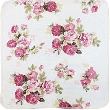 ~~凡爾賽生活精品~~全新日本進口紫色邊粉紅色玫瑰花造型純棉抹布.小方巾~日本製 歷史價格詳細信息
