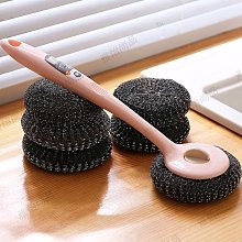 帶手柄鍋刷長柄鋼絲球刷鍋不沾油廚房洗碗刷洗鍋刷鍋器~爆款 歷史價格詳細信息