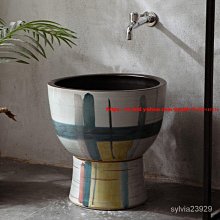 ??藝術衛浴??庭院水池拖把盆陶瓷戶外洗拖把池地盆家用陽臺拖布池衛生間墩布池 網紅款家具~特價 歷史價格詳細信息