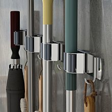 拖把掛鉤304不銹鋼掛拖把架免打孔衛生間拖把夾壁掛陽臺掃把掛架~特價 歷史價格詳細信息