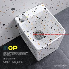 優選—洗拖把槽池 地盆水槽 28cm 拖把池 家用陽臺衛生間復古拖布墩布池洗拖把地盆院子水池曜石-小狐仙專 歷史價格詳細信息