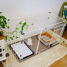 狗籠子室內中型帶廁所寵物圍欄雙房門泰迪小型犬貓籠家用別墅 價格比較,價格查詢,歷史價格詳細信息