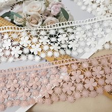 《iAsa愛莎の》手作材料✂水溶花邊黑/灰色鏤空可穿帶裝飾寬3.8~4.2cm服裝家居裝飾輔料 歷史價格詳細信息