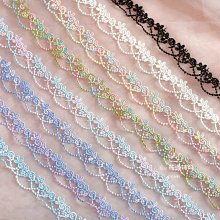 《iAsa愛莎の》手作材料✂水溶花邊黑/灰色鏤空可穿帶裝飾寬3.8~4.2cm服裝家居裝飾輔料 歷史價格詳細信息