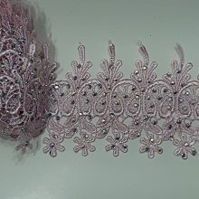 燙鑽蕾絲刺繡花邊 深紅色 3x250cm DIY 歷史價格詳細信息