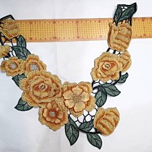 [領花]蕾絲刺繡立體雙層領花 紅色 45x29cm 歷史價格詳細信息