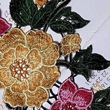 [領花]蕾絲刺繡立體雙層領花 紅色 45x29cm 歷史價格詳細信息