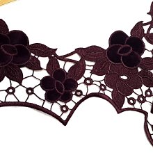[領花]蕾絲刺繡立體雙層領花 紅色 45x29cm 歷史價格詳細信息