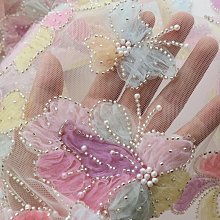 布料 衣服布料 裙子布料 成衣布 diy布料馬卡龍色愛心刺繡亮絲感仿天絲面料春夏襯衫連衣裙服裝布料 歷史價格詳細信息