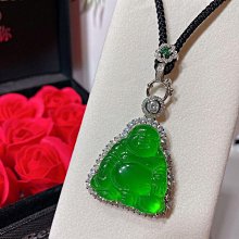 翡翠佛公吊墜彌勒佛  18k鑲嵌天然翡翠笑佛玉佛 歷史價格詳細信息