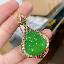 翡翠佛公金鑲玉吊墜老坑冰糯種黃色緬甸A貨掛件揭陽翡翠帶證書77 歷史價格詳細信息