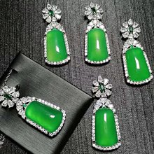 正陽綠真T鑽圓鑽無封底18K金平安扣項鍊翡翠賠售 歷史價格詳細信息