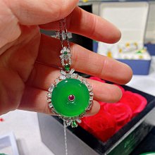 正陽綠真T鑽圓鑽無封底18K金平安扣項鍊翡翠賠售 歷史價格詳細信息