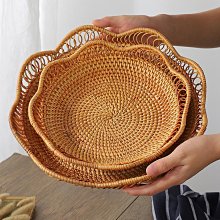 創意水果籃藤編柳編水果盤糖果盤方形家用客廳宜家面包籃子收納筐*爆款 歷史價格詳細信息